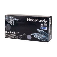 Рукавиці М "MediPlus" чорні, нітрілові, нестерильні, неприпудрені, 50 пар