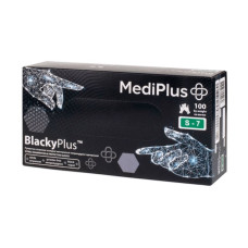 Рукавиці S "MediPlus" чорні, нітрілові, нестерильні, неприпудрені, 50 пар