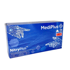 Рукавиці L "MediPlus" сині, нітрилові 50 пар