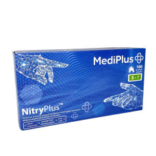 Рукавиці S "MediPlus" сині, нітрилові 50 пар