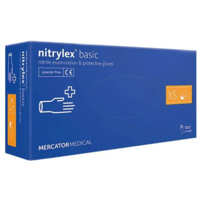 Рукавиці XS "Nitrylex Basic", нітрілові, нестерильні, неприпудрені, 50пар
