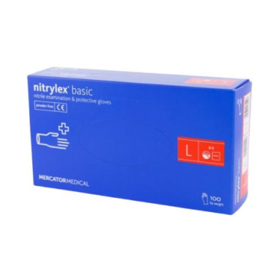 Рукавиці L "Nitrylex Basic", нітрілові, нестерильні, неприпудрені, 50 пар