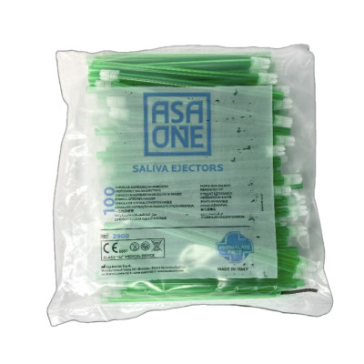 Слиновідсмоктувачі "ASA Dental", зелені, 100шт