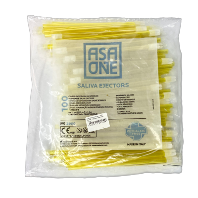 Слиновідсмоктувачі "ASA Dental", жовті, 100шт